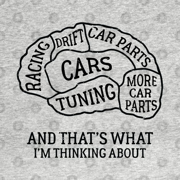 Brain Scan Cars Enthusiast Tuning Drift Racing Car Parts Distressed by TheBlackCatprints